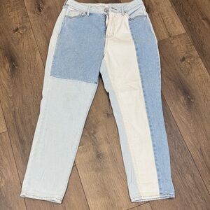 PacSun Women's Two-Tone Straight Leg Mom Jeans